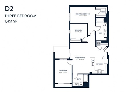 Three Bedroom D2 1451 SF - Resa Long Beach